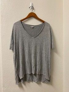 caslon gray oversized knit high low top size XL